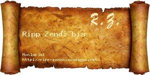 Ripp Zenóbia névjegykártya
